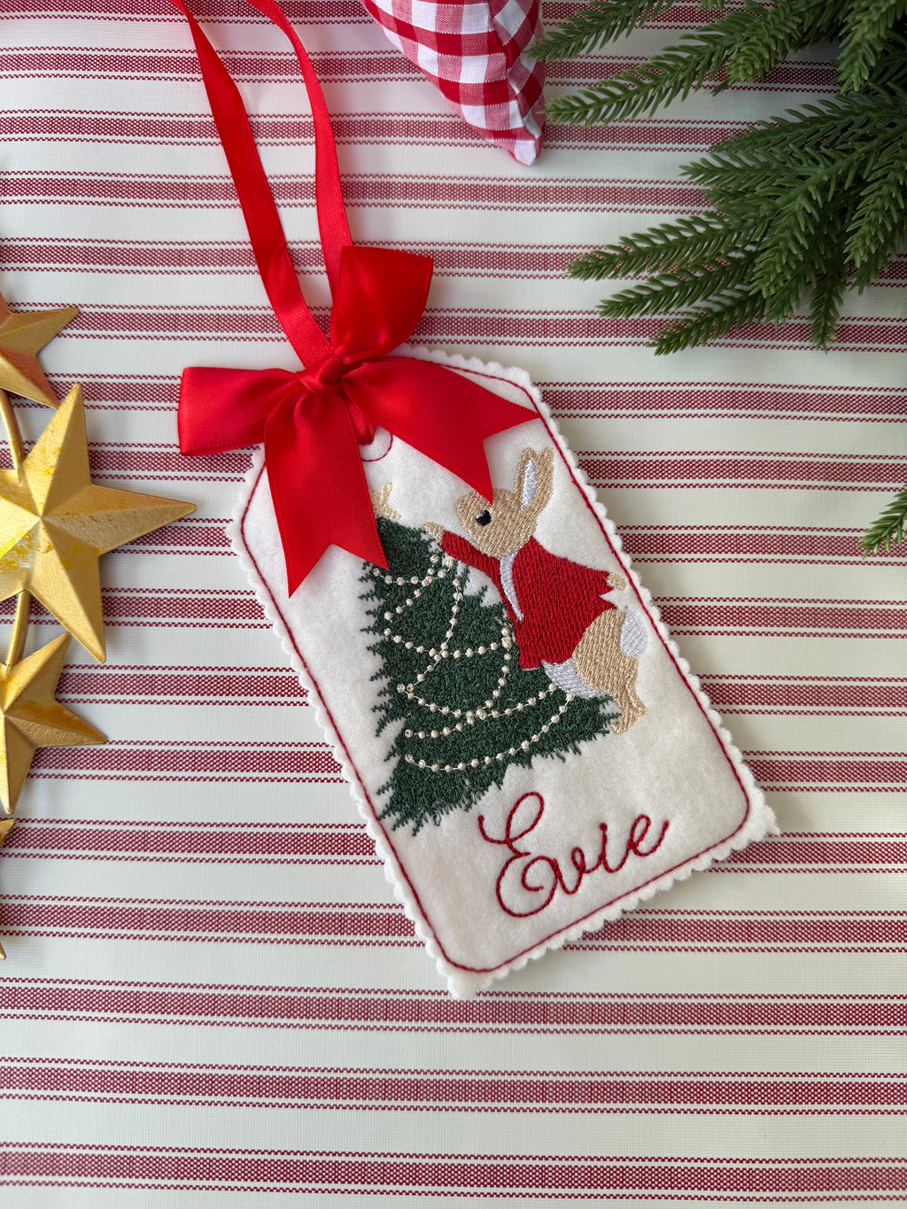 Rabbit Christmas Tree Tag