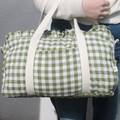 Handmade Ruffle Green Gingham Weekender Bag