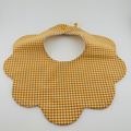 Scalloped Baby Bib – Yellow Gingham Print