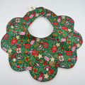 Scalloped Baby Bib – Christmas Liberty Print