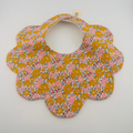 Scalloped Baby Bib – Yellow, Pink and Blue Floral