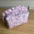 Handmade Ruffle Cosmetic Pouch Shooting Stars
