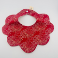 Scalloped Baby Bib – Red Printed