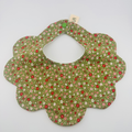 Scalloped Baby Bib – Green Floral Print
