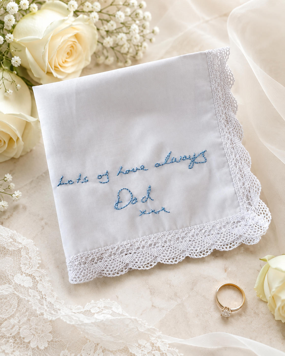 Handwritten Note Ladies Handkerchief