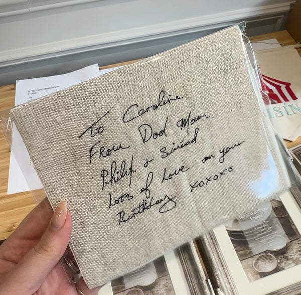 Written with Love Embroidered Note (unframed)