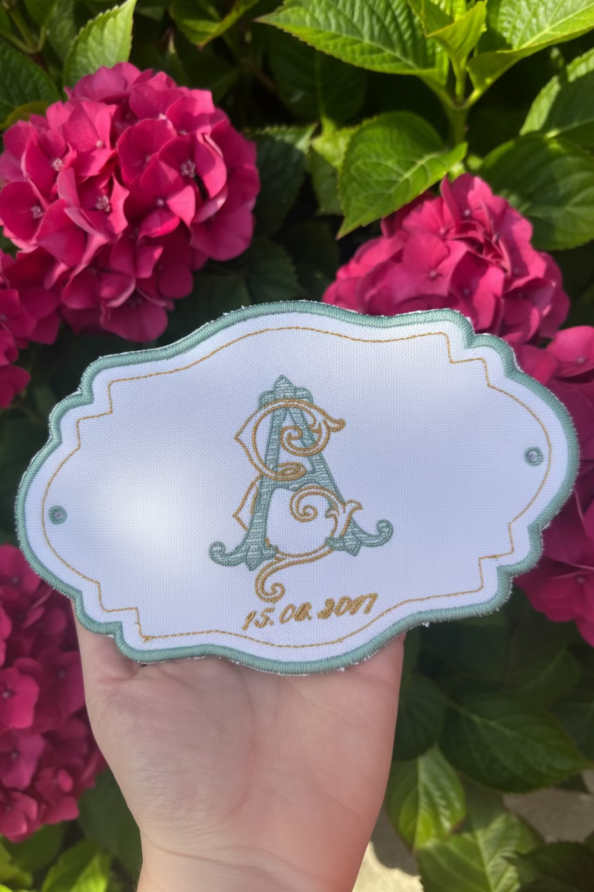 Monogrammed Bridal Bouquet Wrap