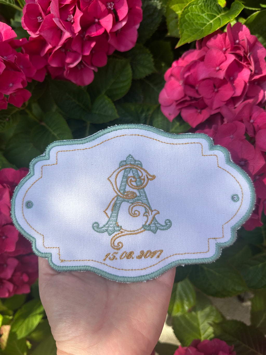 Monogrammed Bridal Bouquet Wrap