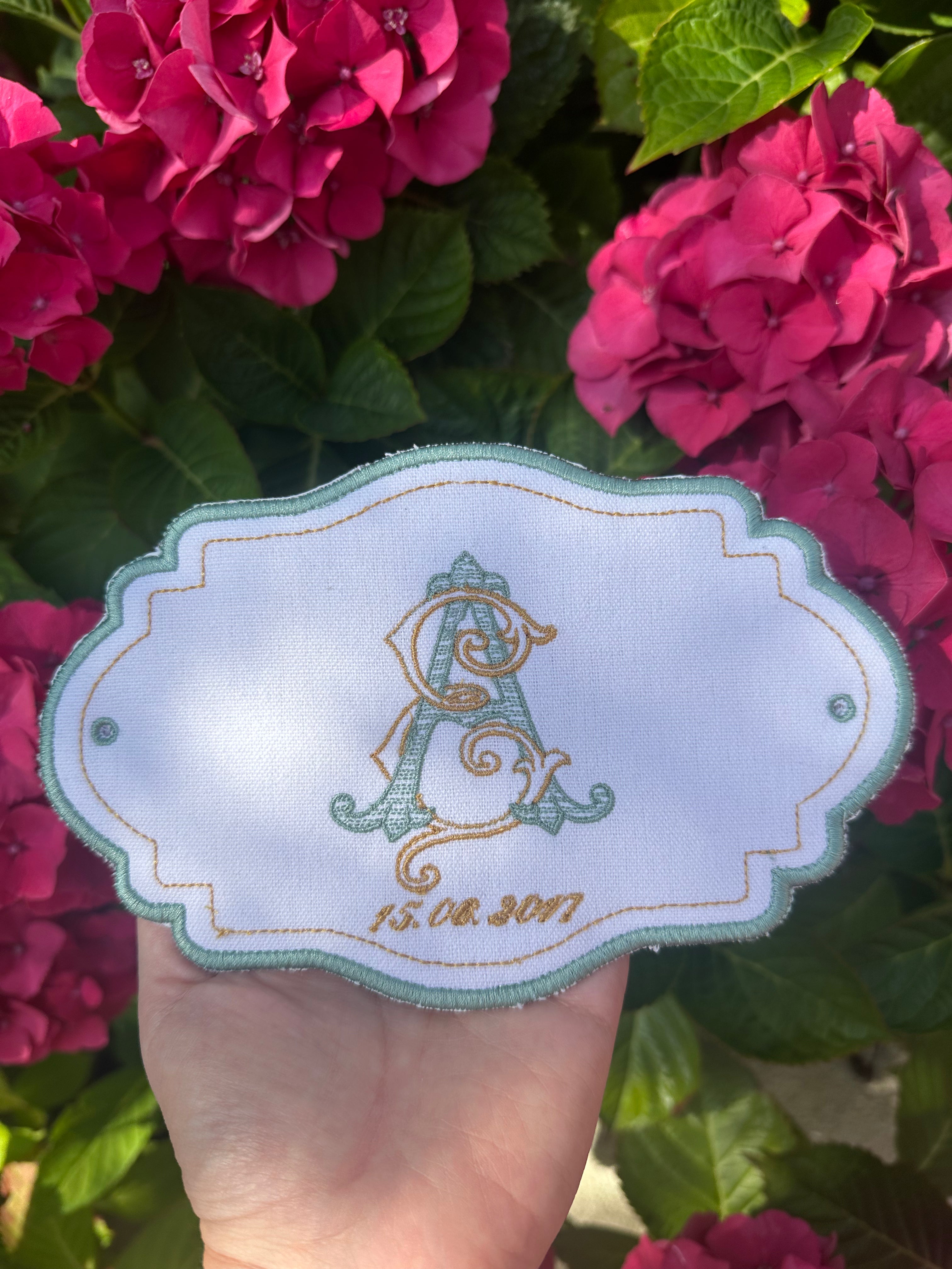 Monogrammed Bridal Bouquet Wrap