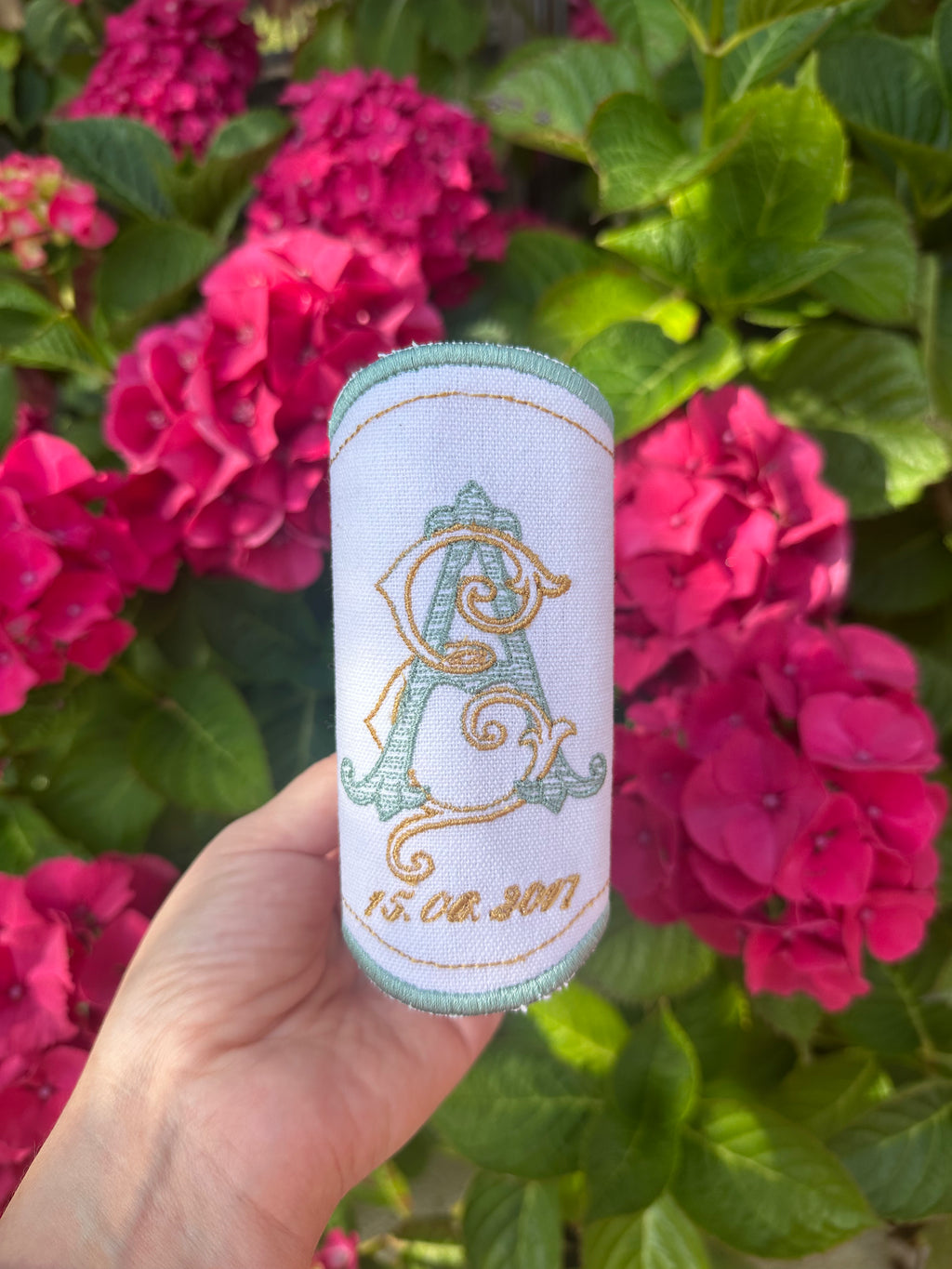 Monogrammed Bridal Bouquet Wrap