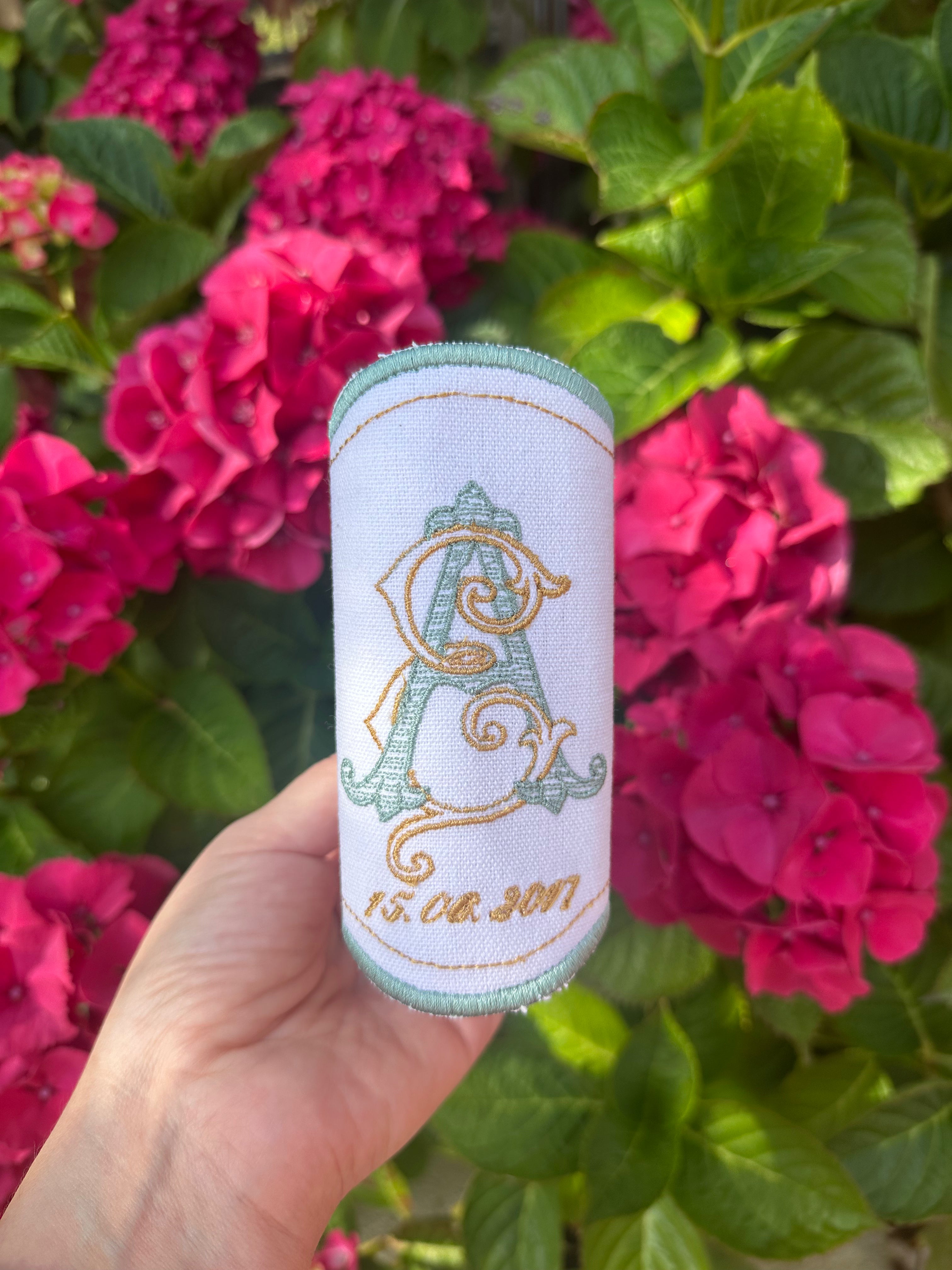 Monogrammed Bridal Bouquet Wrap