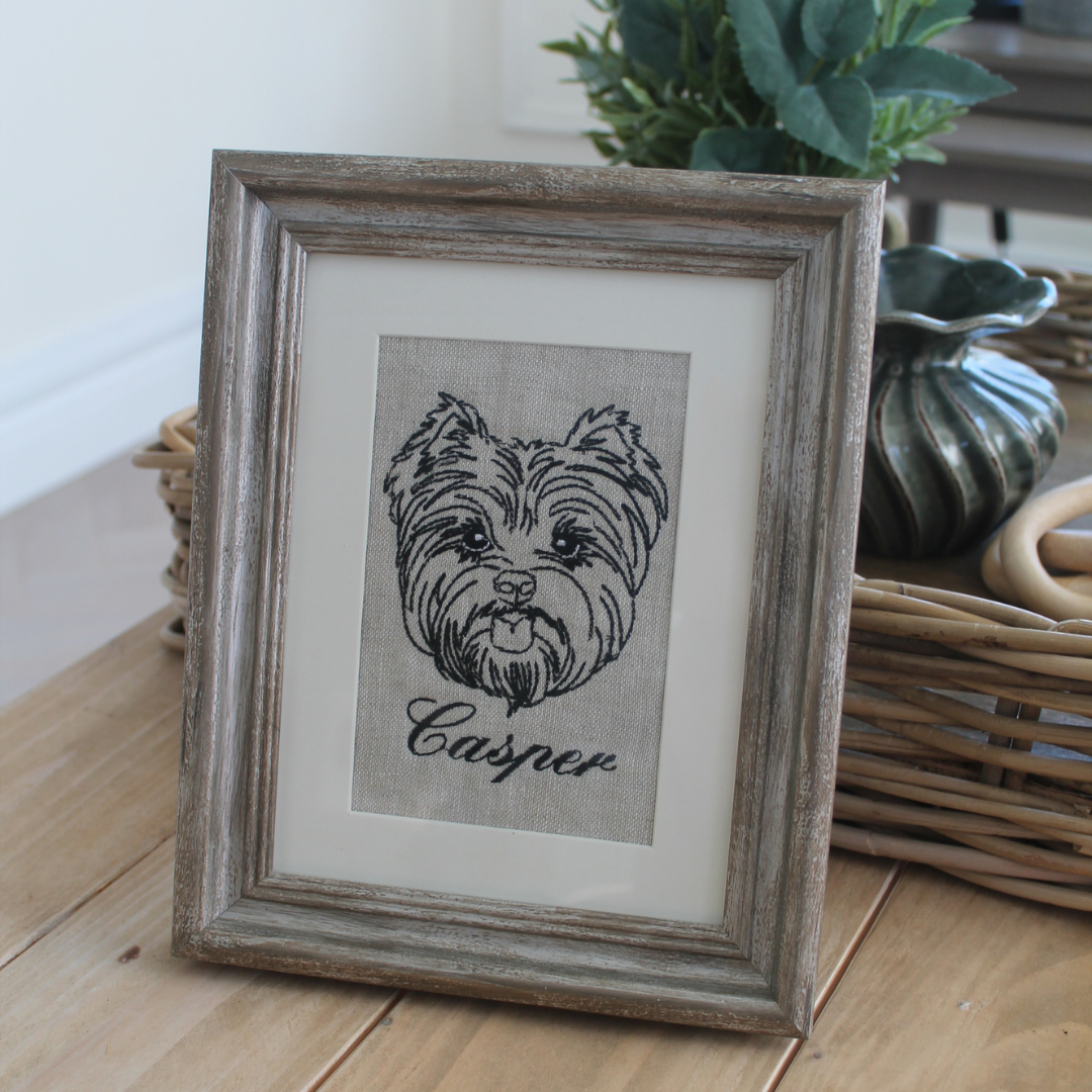 Custom Pet Face Embroidered Picture